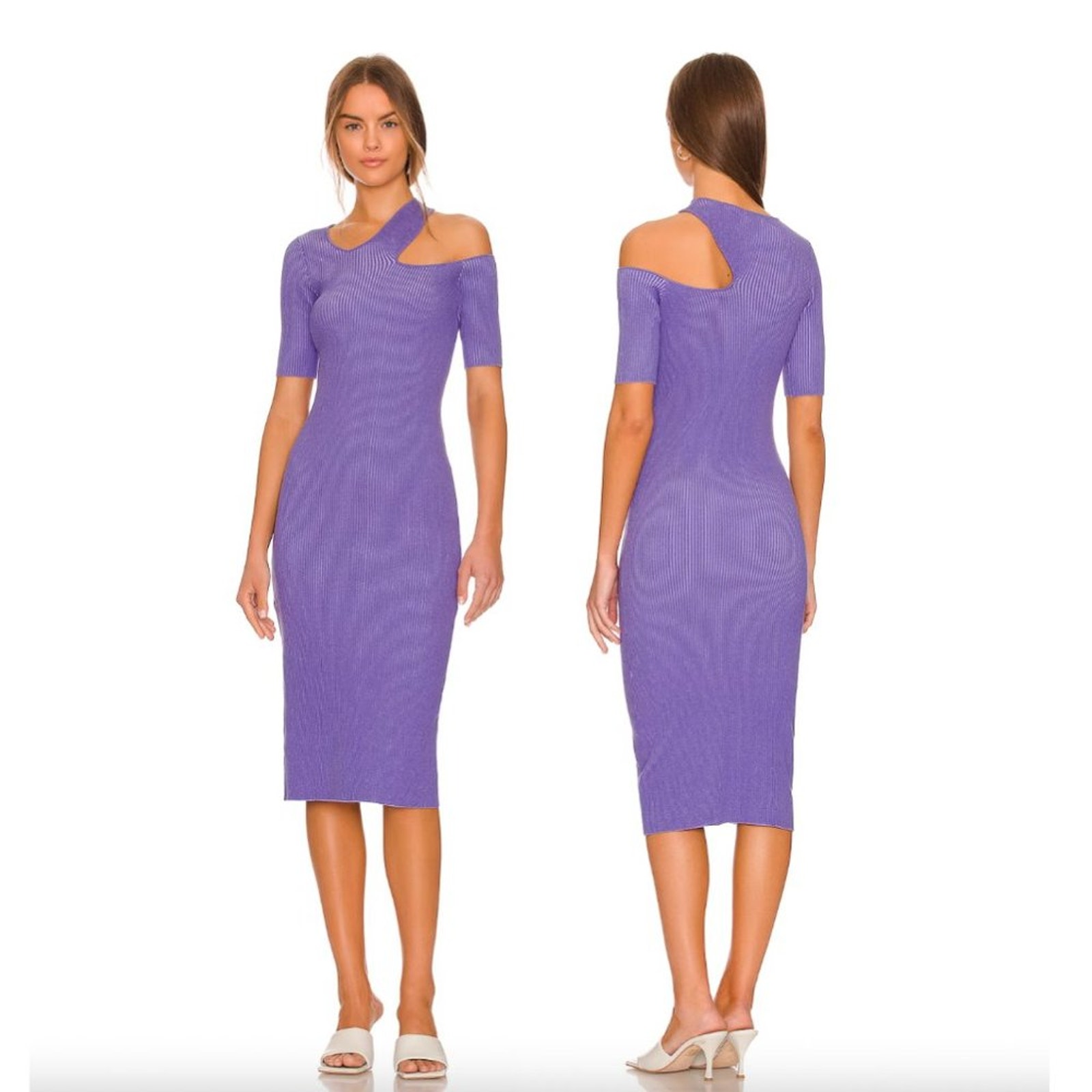 Monrow Twotone Sweater Rib Midi Dress